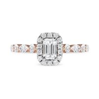 1.00 CT. T.W. Emerald-Cut Diamond Frame Multi-Shape Alternating Shank Engagement Ring in 10K Rose Gold|Peoples Jewellers