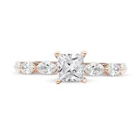 CT. T.W. Princess-Cut and Marquise Diamond Engagement Ring in 14K Rose Gold|Peoples Jewellers