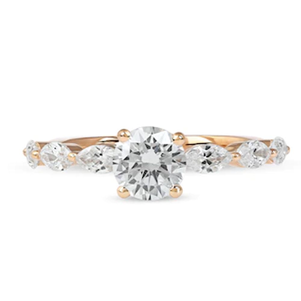 1.60 CT. T.W. Round and Marquise Diamond Engagement Ring in 14K Rose Gold|Peoples Jewellers