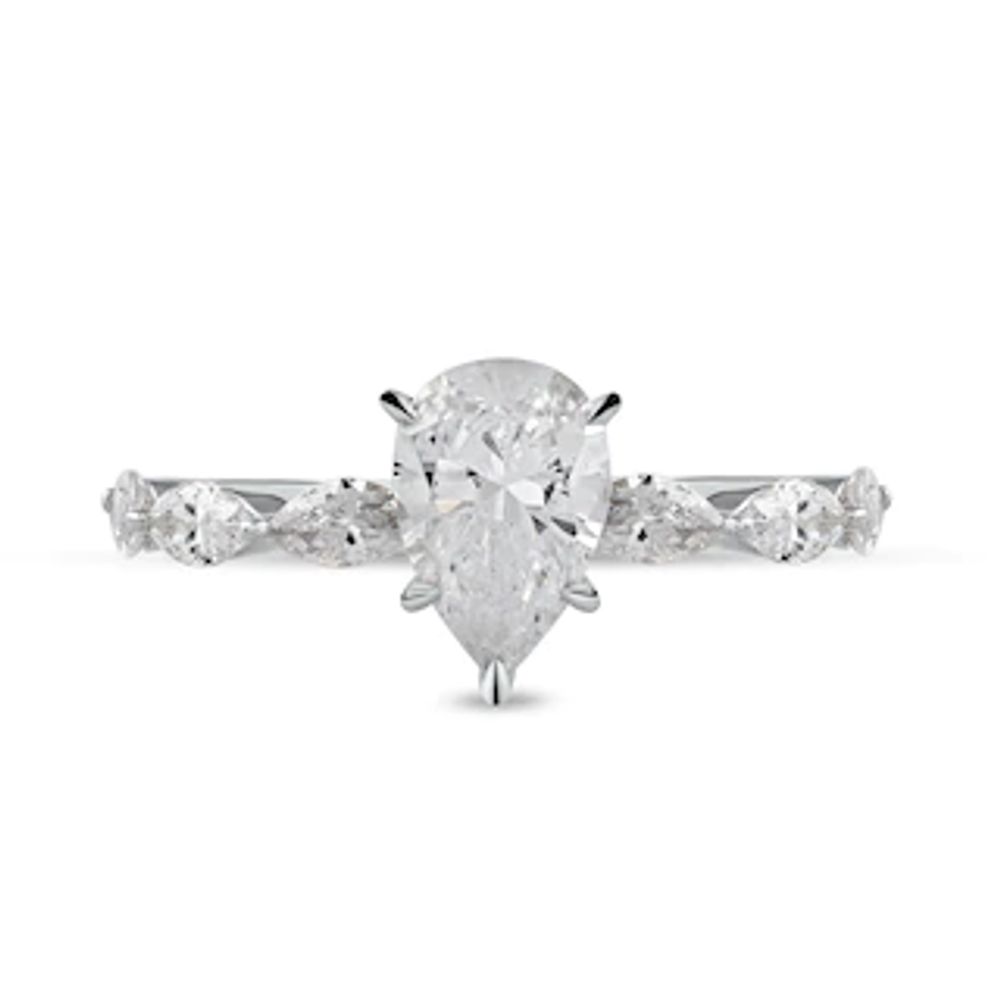 1.60 CT. T.W. Pear-Shaped and Marquise Diamond Engagement Ring in 14K Gold|Peoples Jewellers