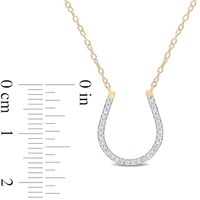 0.15 CT. T.W. Diamond Horseshoe Necklace in Sterling Silver with Yellow Rhodium Plate|Peoples Jewellers