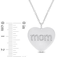 0.09 CT. T.W. Diamond "mom" Heart Pendant in Sterling Silver|Peoples Jewellers