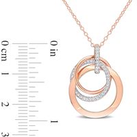 0.21 CT. T.W. Diamond Interlocking Circles Trio Pendant in Sterling Silver with Rose Rhodium Plate|Peoples Jewellers