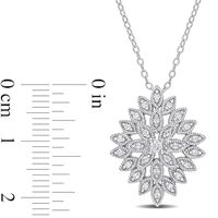 0.25 CT. T.W. Composite Diamond Vintage-Style Flower Pendant in Sterling Silver|Peoples Jewellers