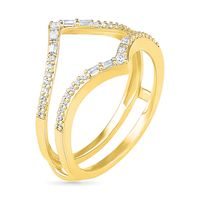 0.69 CT. T.W. Multi-Shape Diamond Chevron Split Shank Bridal Set in 10K Gold|Peoples Jewellers