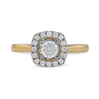 0.50 CT. T.W. Diamond Cushion Frame Engagement Ring in 10K Gold (J/I3)|Peoples Jewellers