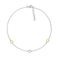 0.04 CT. T.W. Diamond Teardrop Station Anklet in Sterling Silver and 10K Gold – 10"|Peoples Jewellers