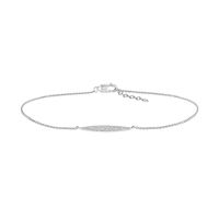 0.085 CT. T.W. Diamond Elongated Oval Anklet in Sterling Silver – 10"|Peoples Jewellers