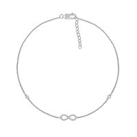 0.085 CT. T.W. Diamond Infinity Anklet in Sterling Silver – 10"|Peoples Jewellers