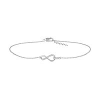 Diamond Accent Infinity Anklet in Sterling Silver – 10"|Peoples Jewellers