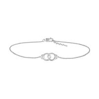 0.04 CT. T.W. Diamond Interlocking Circle Anklet in Sterling Silver – 10"|Peoples Jewellers