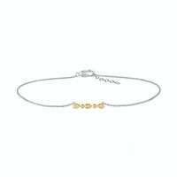 0.065 CT. T.W. Diamond Alternating Teardrop Anklet in Sterling Silver and 10K Gold – 10"|Peoples Jewellers