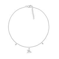 0.04 CT. T.W. Diamond Dragonfly Anklet in Sterling Silver – 10"|Peoples Jewellers