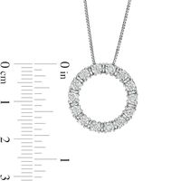 0.25 CT. T.W. Diamond Alternating Circle Outline Pendant in Sterling Silver|Peoples Jewellers