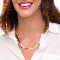 5.0mm Herringbone Chain Necklace in Solid 10K Gold - 20"|Peoples Jewellers