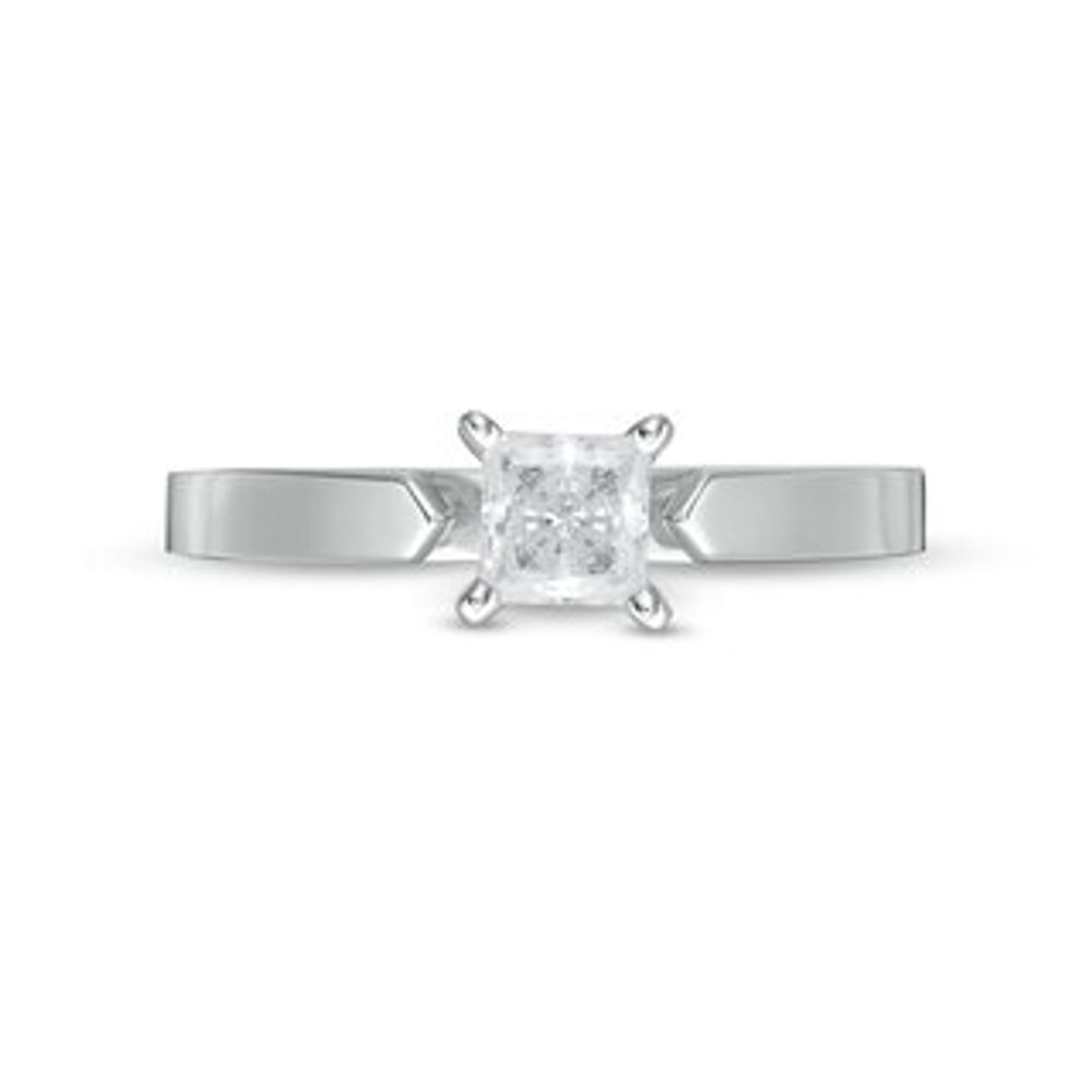 0.50 CT. Certified Princess-Cut Diamond Solitaire Engagement Ring in 14K White Gold (J/I2)|Peoples Jewellers