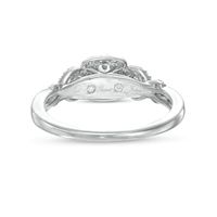 0.25 CT. T.W. Diamond Cushion-Shaped Frame Twist Shank Past Present Future® Engagement Ring in 10K Gold|Peoples Jewellers