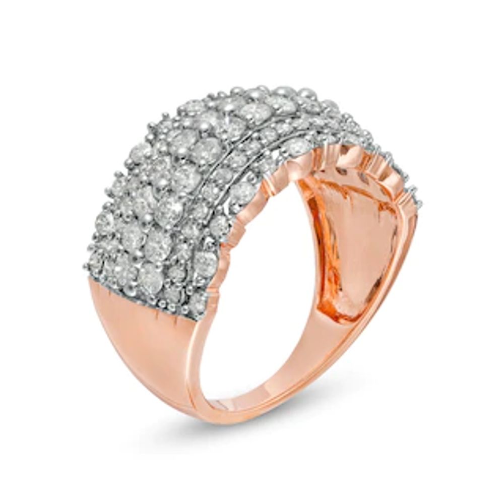 1.45 CT. T.W. Diamond Multi-Row Anniversary Band in 10K Rose Gold|Peoples Jewellers