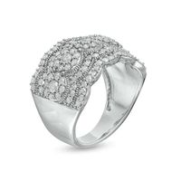 1.45 CT. T.W. Multi-Diamond Art Deco Vintage-Style Anniversary Band in Sterling Silver|Peoples Jewellers