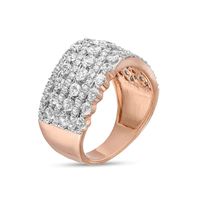 1.95 CT. T.W. Diamond Multi-Row Wave Anniversary Band in 10K Rose Gold|Peoples Jewellers