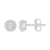 Diamond Accent Frame Stud Earrings in Sterling Silver|Peoples Jewellers