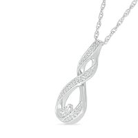 Diamond Accent Infinity Twist Pendant in Sterling Silver|Peoples Jewellers
