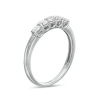 0.45 CT. T.W. Diamond Five Stone Anniversary Band in 10K White Gold|Peoples Jewellers