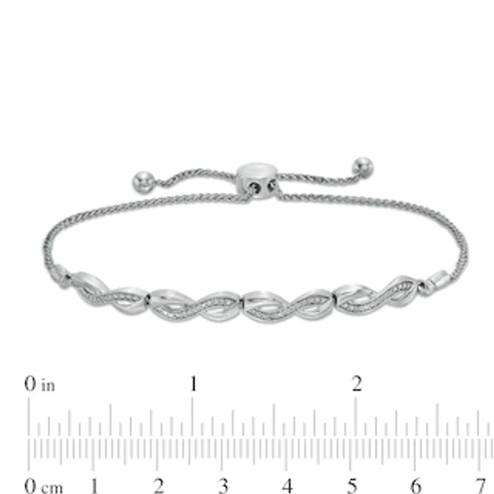 Diamond Accent Infinity Bolo Bracelet in Sterling Silver – 9.5"|Peoples Jewellers