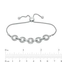 Diamond Accent Alternating Link Bolo Bracelet in Sterling Silver – 9.5"|Peoples Jewellers
