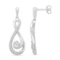 0.065 CT. T.W. Diamond Infinity Loop Earrings in Sterling Silver|Peoples Jewellers