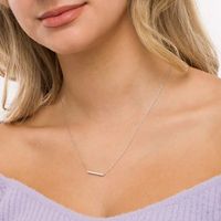 0.23 CT. T.W. Diamond Bar Necklace in Sterling Silver|Peoples Jewellers