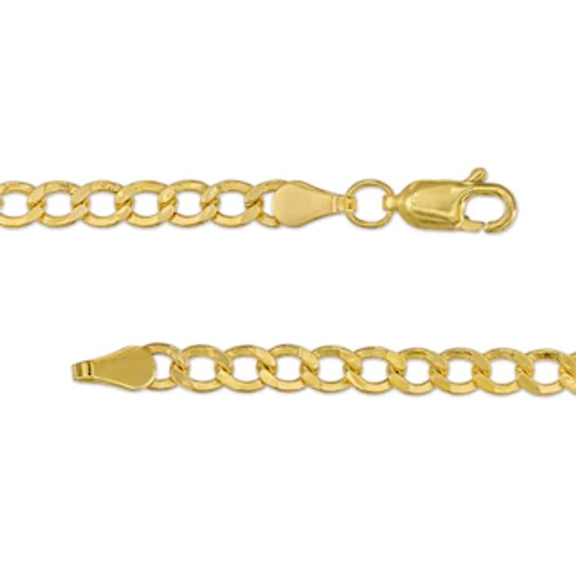 Men's 7.4mm Cuban Curb Chain Necklace in Hollow 10K Gold - 22