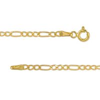 2.4mm Figaro Chain Necklace in Hollow 14K Gold – 20"|Peoples Jewellers