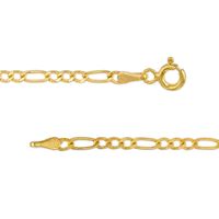 2.4mm Figaro Chain Necklace in Hollow 14K Gold – 24"|Peoples Jewellers