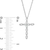 0.085 CT. T.W. Diamond Twist Cross Pendant in 10K White Gold|Peoples Jewellers