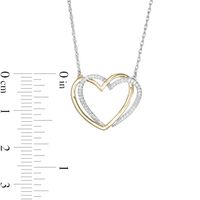 0.117 CT. T.W. Diamond Interlocking Hearts Necklace in Sterling Silver and 10K Gold|Peoples Jewellers