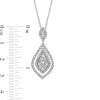 0.95 CT. T.W. Diamond Flame Teardrop Pendant in 10K White Gold|Peoples Jewellers