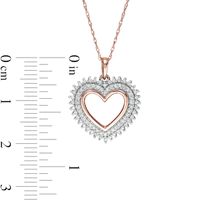 0.29 CT. T.W. Diamond Shadow Heart Pendant in 10K Rose Gold|Peoples Jewellers