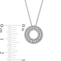 0.37 CT. T.W. Diamond Multi-Row Circle Pendant in 10K Gold|Peoples Jewellers