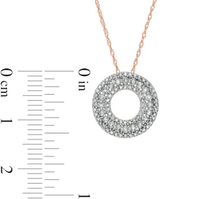 0.37 CT. T.W. Diamond Multi-Row Circle Pendant in 10K Rose Gold|Peoples Jewellers