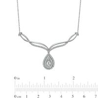 0.58 CT. T.W. Diamond Teardrop Necklace in 10K White Gold|Peoples Jewellers
