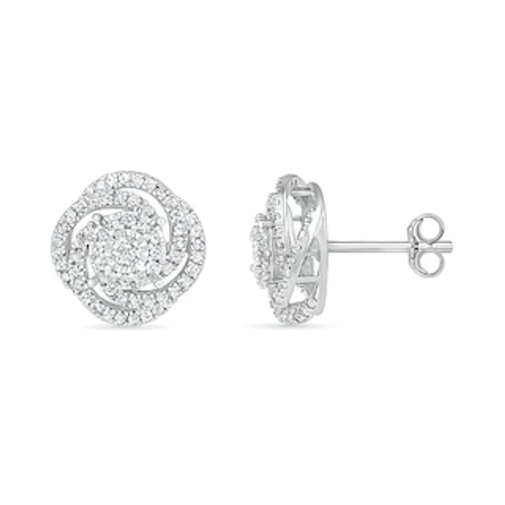 0.45 CT. T.W. Diamond Pinwheel Stud Earrings in 10K White Gold|Peoples Jewellers