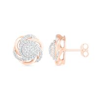 0.45 CT. T.W. Composite Diamond Love Knot Stud Earrings in 10K Rose Gold|Peoples Jewellers