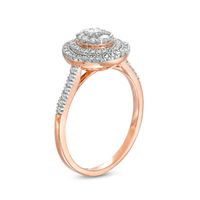 0.45 CT. T.W. Composite Oval Diamond Double Frame Ring in 10K Rose Gold|Peoples Jewellers