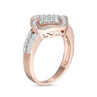 0.45 CT. T.W. Composite Diamond Cushion-Shaped Frame Ring in 10K Rose Gold|Peoples Jewellers