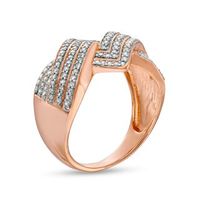 0.45 CT. T.W. Diamond Zig-Zag Crossover Ring in 10K Rose Gold|Peoples Jewellers
