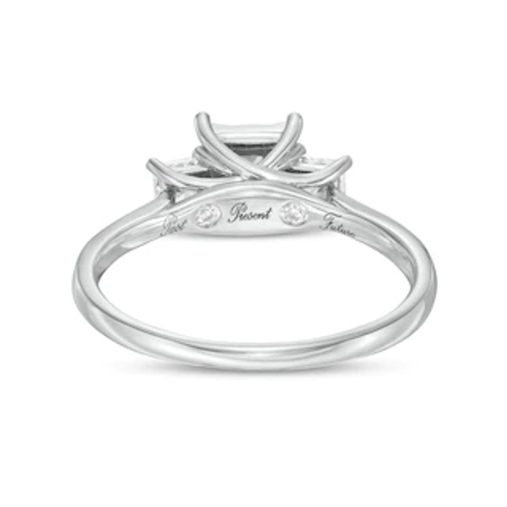 0.50 CT. T.W. Princess-Cut Diamond Past Present Future® Engagement Ring in 10K White Gold|Peoples Jewellers