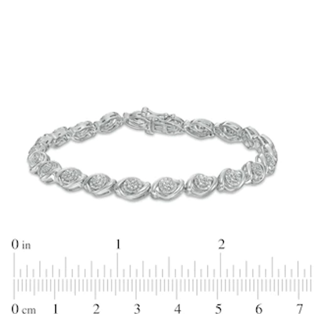 0.25 CT. T.W. Composite Diamond Marquise Link Bracelet in Sterling Silver - 7.5"|Peoples Jewellers