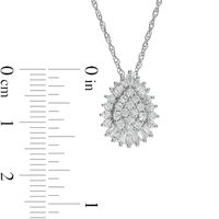 0.50 CT. T.W. Composite Pear-Shaped Diamond Double Frame Sunburst Pendant in 10K White Gold|Peoples Jewellers