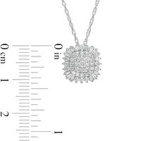 0.50 CT. T.W. Composite Cushion-Shaped Diamond Frame Pendant in 10K White Gold|Peoples Jewellers